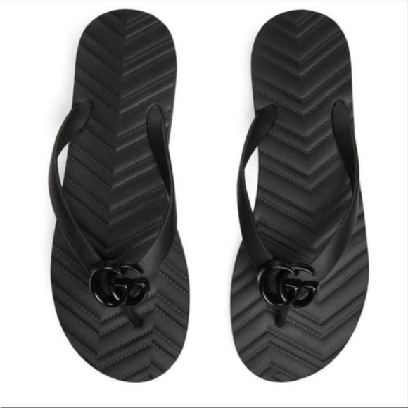 GUCCI Marmont GG Pascar rubber flip flops sandals - Picture 1 of 6